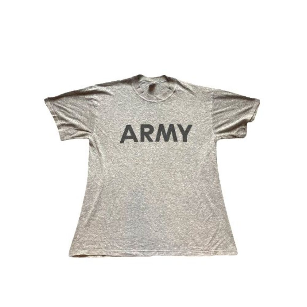 Vintage Army Shirt Adult Large Sport Gray US Physical Fitness Uniform 80s‎ Mens